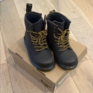 Dr. Martens Black Boots with Yellow Laces